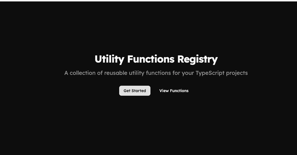 Utilcn - Utility Functions Registry